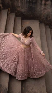 Blush Pink Embroidered Lehenga – Bridal Fashion Grafly Studio