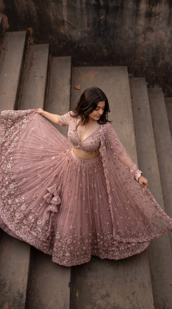 Blush Pink Embroidered Lehenga – Bridal Fashion Grafly Studio